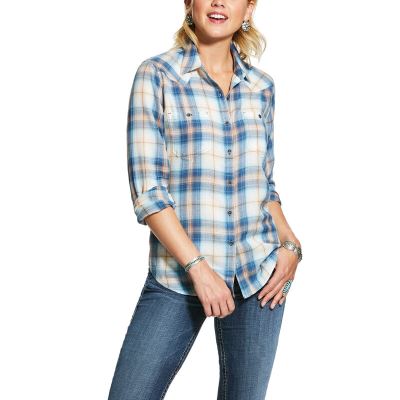 Ariat REAL Billie - Jeanshemd Blauw / Wit Dames - 14211-197